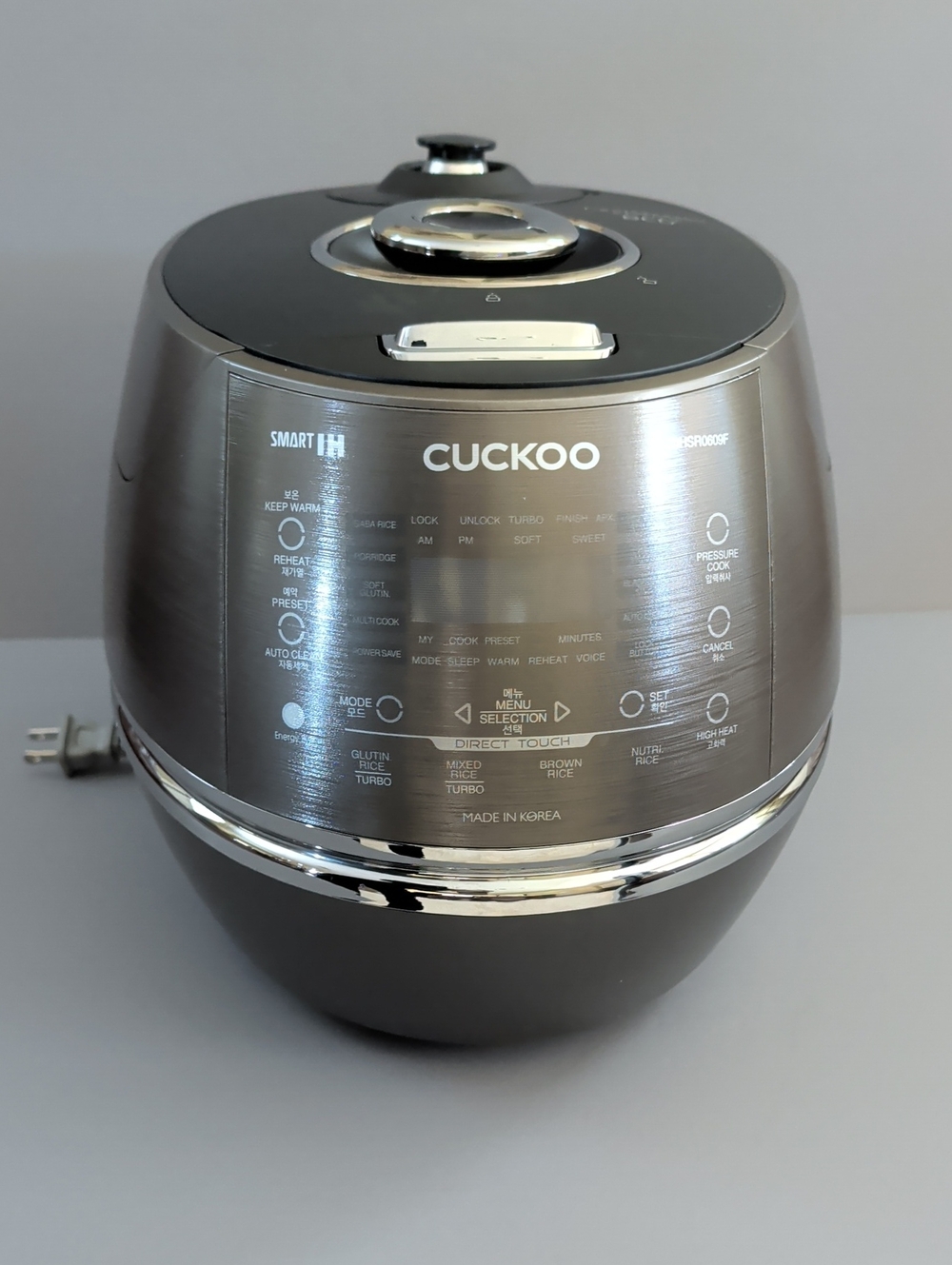 CUCKOO CRP-DH06 Fuzzy Series Electric Pressure Rice Cooker Black Silver